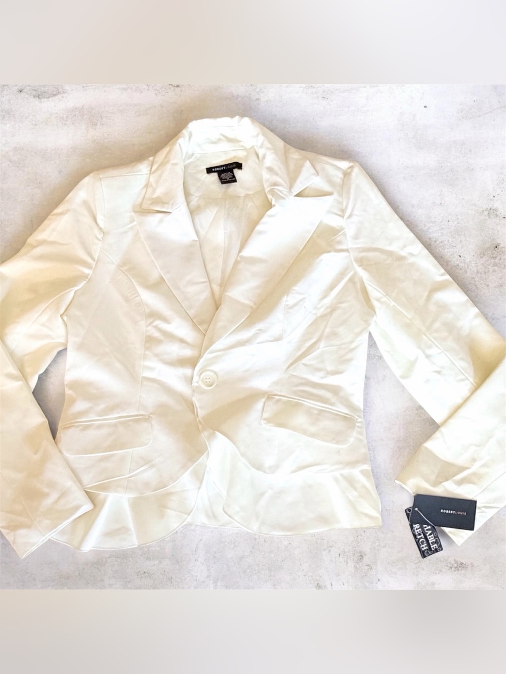 Robert Louis Women’s Ivory Skirted Blazer Size M